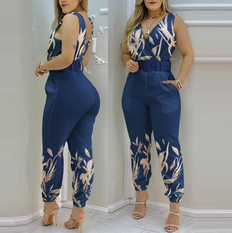 Women's Rompers Floral Printed Fashion Designer Jumpsuits