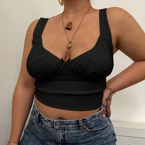 Women's Ruched Bow Tank Tops Backless Fashion Designer Singlets-Women's Tops Fashion Designer Singlets-Women's fashion designer clothes-Black-M-International Women&#39;s Clothing - Women&#39;s Fashion Designer Plus Size Clothes