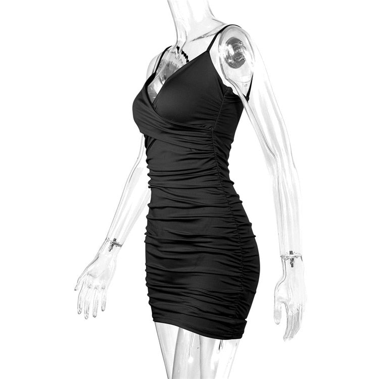 Women's Ruched Fashion Designer V Neck Ruffled Dresses (Short)