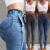 Women's Stretch Denim Jeans Fashion Designer Skinny Long Pants (Plus Size)