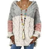 Women's Twist Knitted Fashion Designer Hooded Knitted Jerseys (Plus Size)-Women's Tops Fashion Designer Plus Size Jerseys-Women's fashion designer clothes-PICTURE COLOR 3-L-International Women&#39;s Clothing - Women&#39;s Fashion Designer Plus Size Clothes