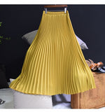 Women's Vintage L-M Fashion Designer High Waist Pleated Skirts (Midi)-Women's Fashion Designer Skirts-Ginger-Women&#x27;s fashion designer plus size clothes